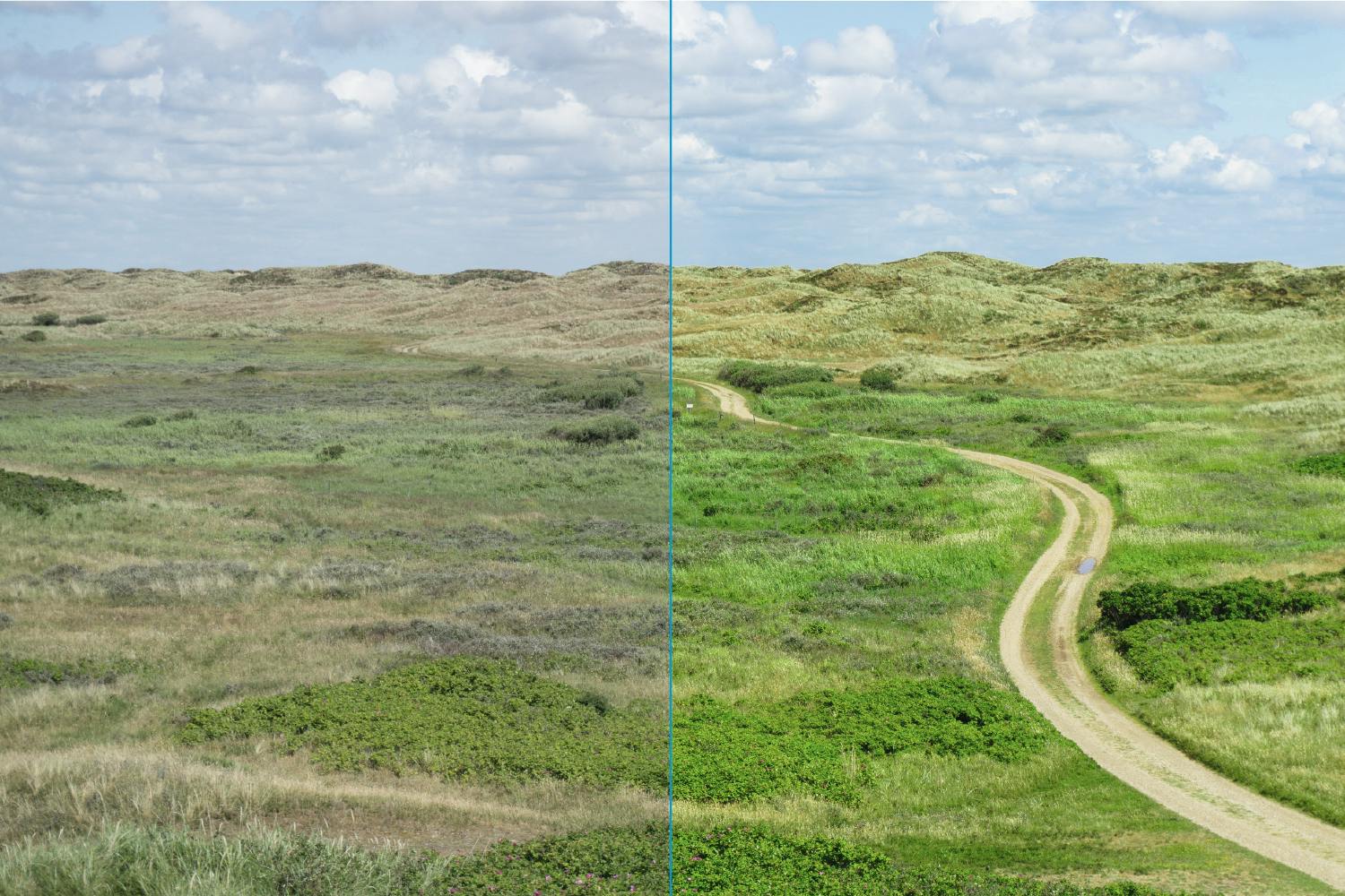 Maisema ennen ja jälkeen Lightroom-käsittelyn Maisema ennen ja jälkeen Lightroom-käsittelyn